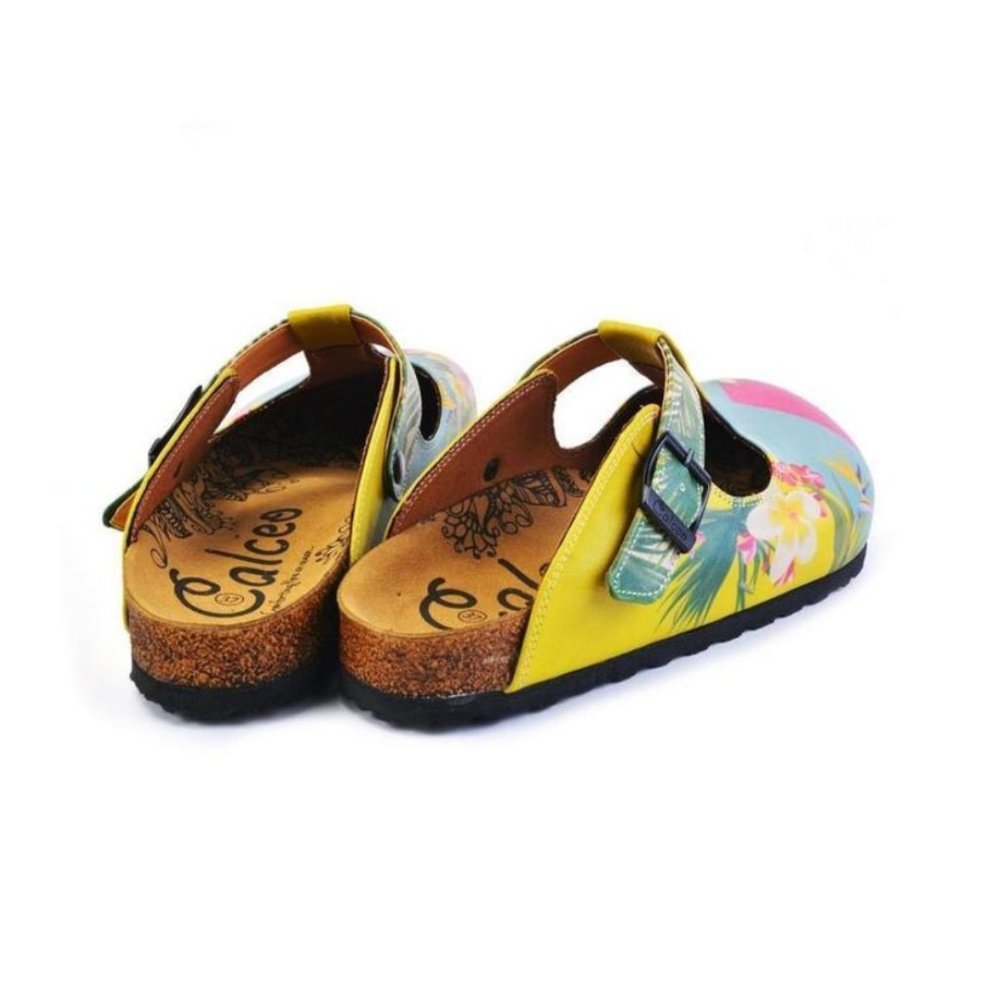 Blue & Pink Floral Color Block T-Strap Mule -  - Calceo Line of Goby Shoes - Picture 5 of 5